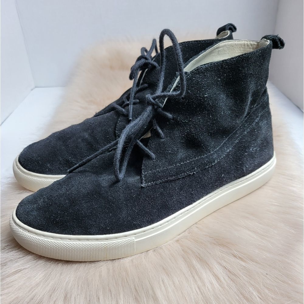 Kenneth Cole Womens Kismet Black Leather Lace Up Chukka Ankle Boot